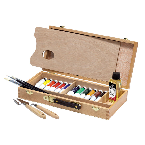 Studio Oil Paint Set - Wooden Box - 20 Pieces